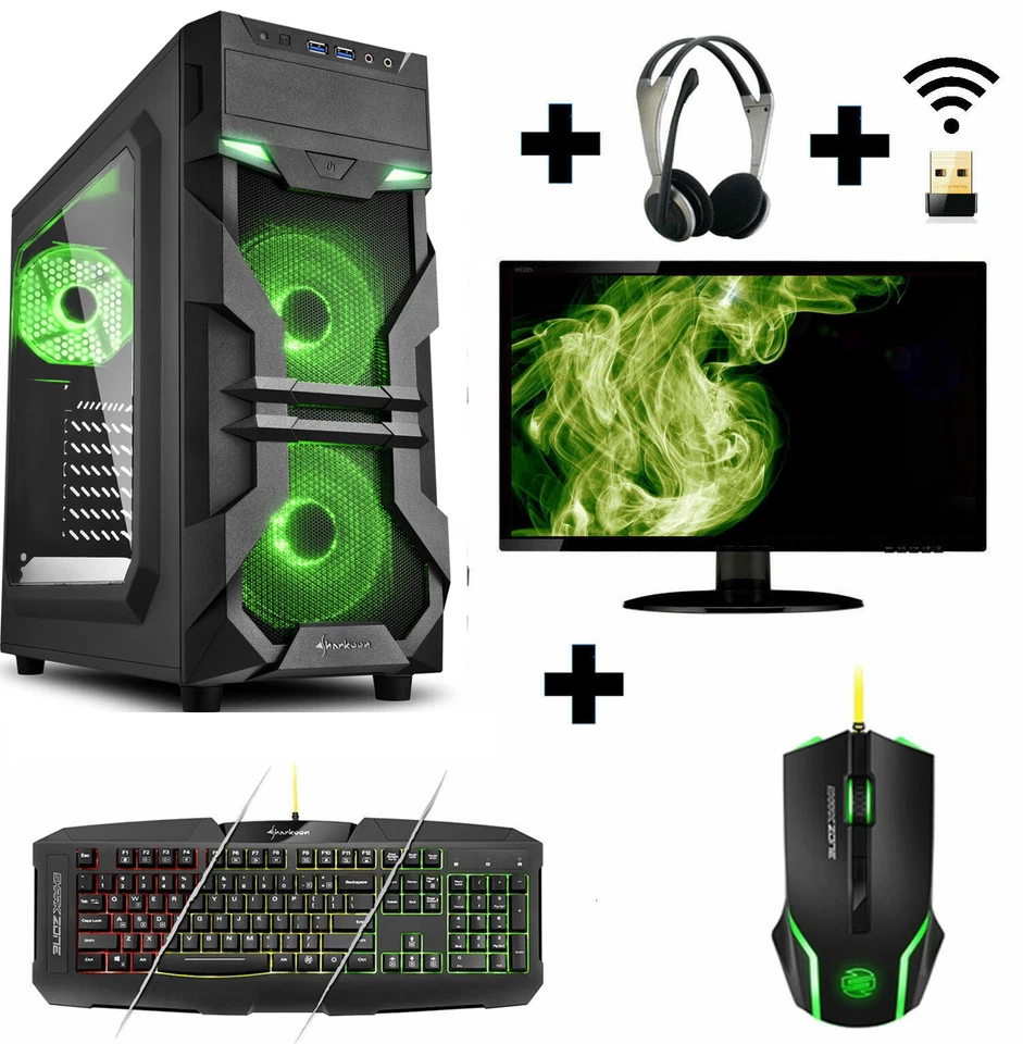 Gamer PC Komplett-Set Ryzen 7 8x 4,8 Ghz 32GB 1TB SSD NVME 23,6" Gaming Win11 - Bild 3 von 3