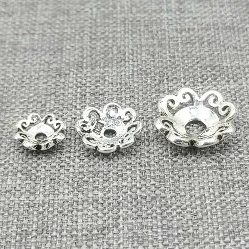 925 Sterling Silver Spiral Flower Bead Caps Bracelet Spacer 6mm 8mm 10mm 12mm - image 4 of 4