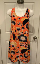J. Crew Orange W/ Yellow & Navy Floral Pattern Sundress, Size 0 (US)