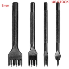 4pcs 5mm 1/2/4/6 Prong Lacing Diamond Stitching Chisel Hole Punches Tool Sharp