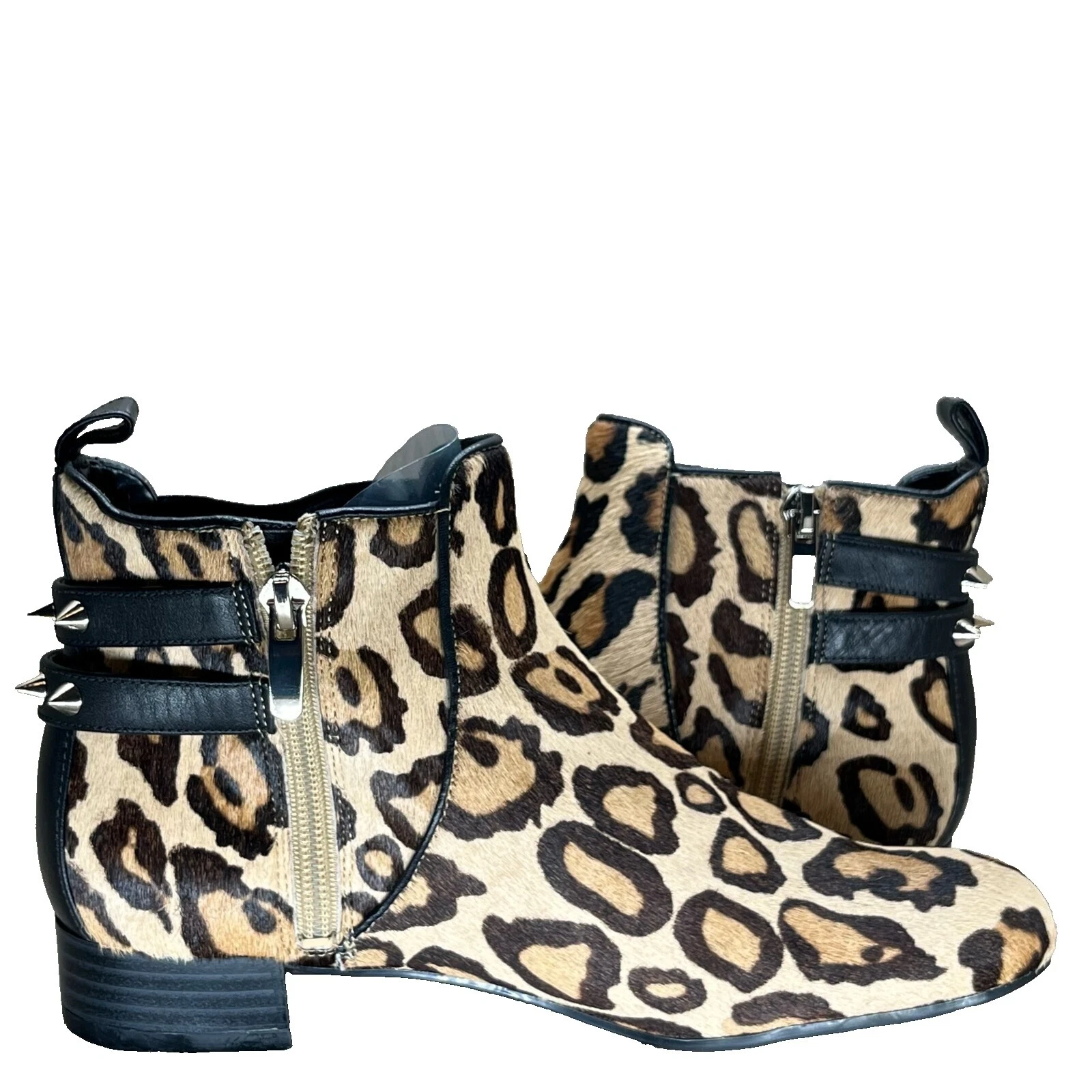 Enzo Angiolini 动物印花皮革鞋面女靴