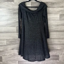 Charming Charlie Womens A Line Dress Gray Heathered Off The Shoulder Knit L New