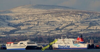 Photo 6x4 Two Stena ferries, Belfast (2013) Greencastle/J3478 The laid-u c2013