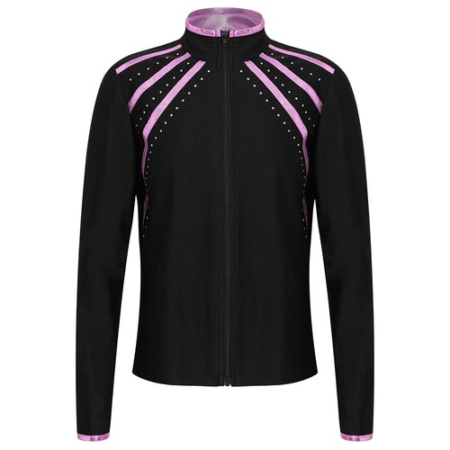 Girls Athletic Jacket Zipper Sweatshirts Dance Gym Yoga Running Workout Tops - Picture 23 of 56