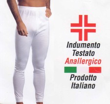 Calzamaglia Collant Uomo Termica invernale interno felpato cotone Bianco