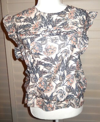 Ella Moon Women s Standard Sleeveless Ruffle Shoulder Smocked Wasit top, Large