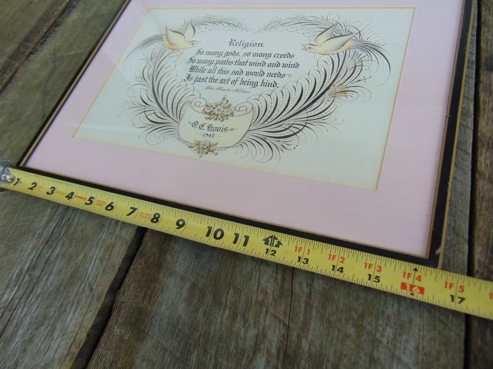 Caligrafía Arte Letras a Mano Saludo Religión Tipo Wilcox CREDO Diciendo YA Foto 3 de 4