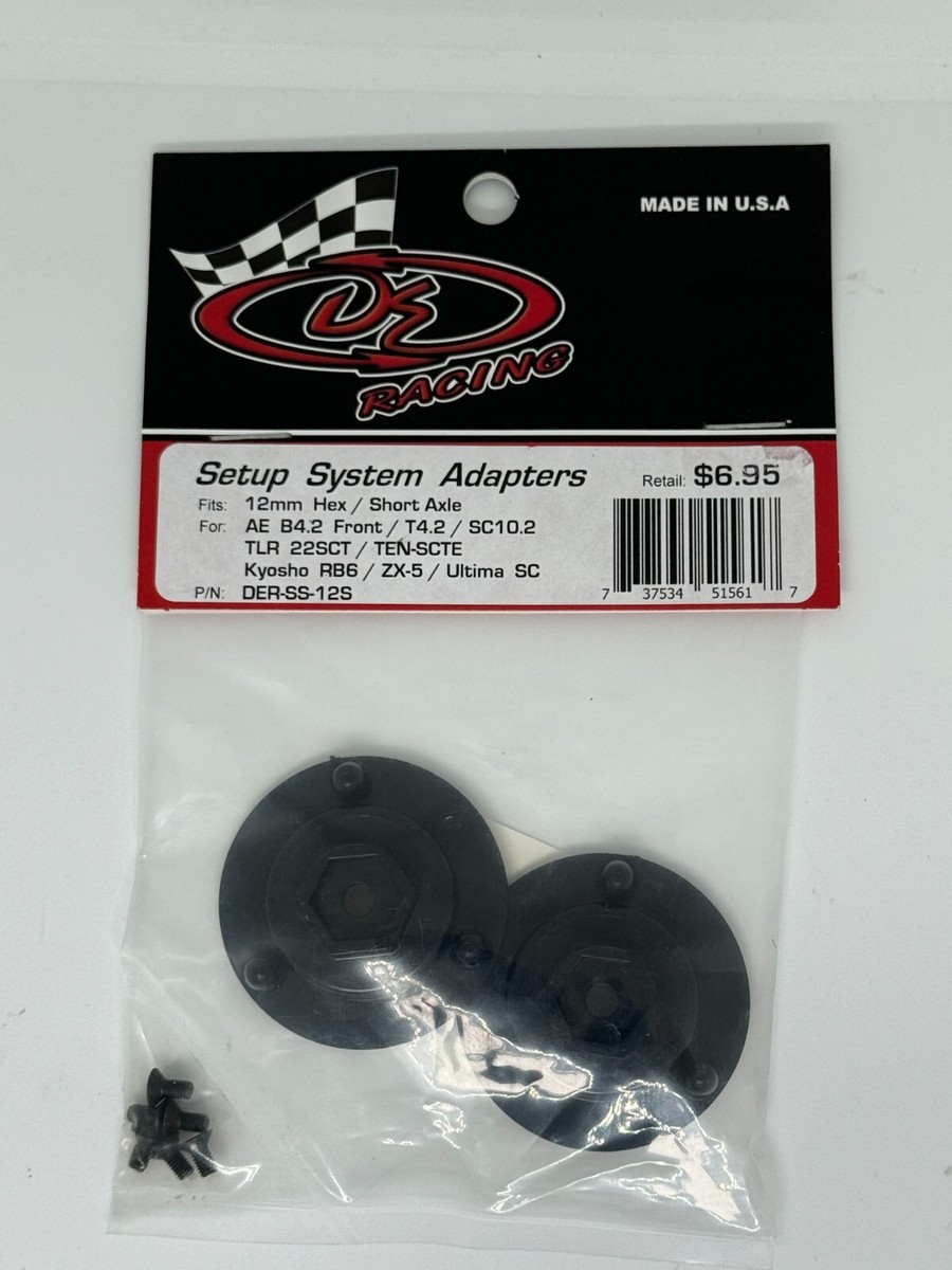 S DE Racing Adapters for 12mm Hex / Long Axle (For Setup System
