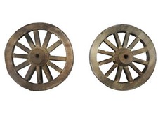 Bambole Casa Carretto Ruota Rustico Carrozza di Carro Paese Ornamento Accessorio