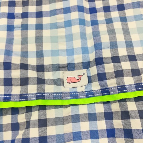 Vineyard Vines Shirt Vented Fishing Gingham Checked LS Button Blue Mens Medium - Picture 6 of 10