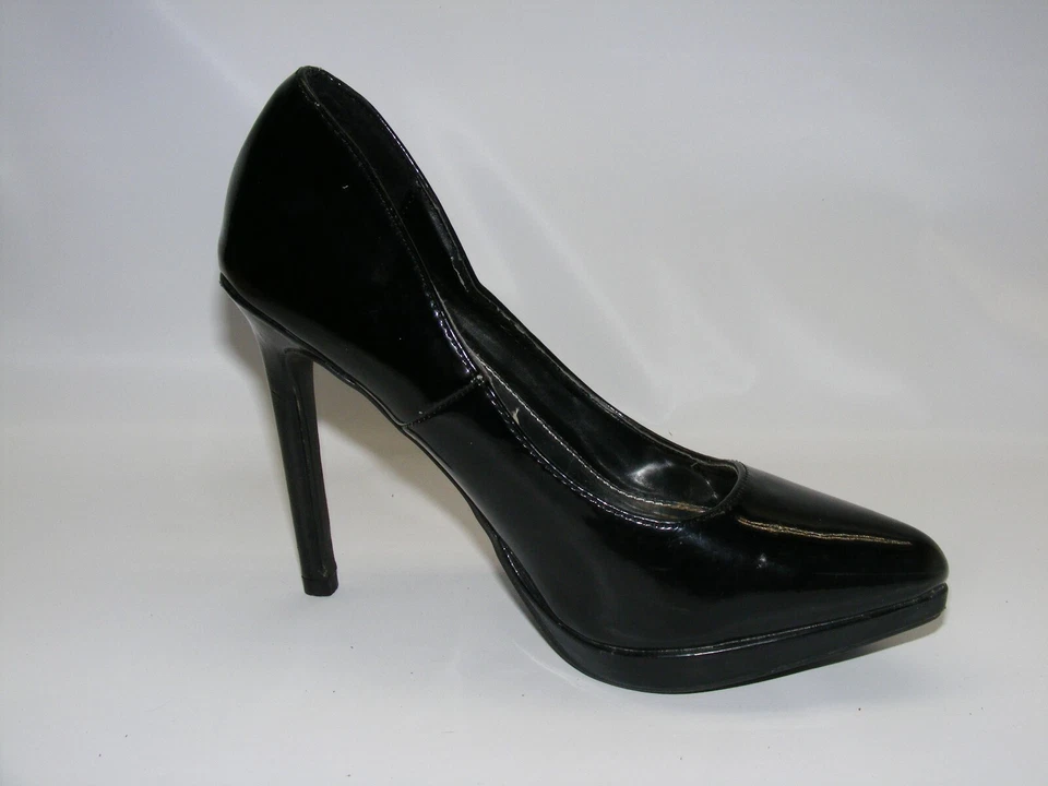Zapatos de salón Report Tashi para mujer talla 6,5 M charol negro 4" punta cerrada Foto 4 de 4