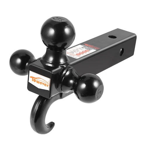 Towever 84181 Towever Class 3/4 Trailer Hitch 2 Inch Ball Hitch with Hook (Black