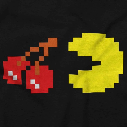 Retro Pixelated PACMAN Arcade Game Cherry Youth Crewneck T Shirts Boy or Girl - Picture 2 of 7
