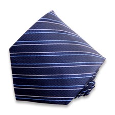 Men's blue light blue and white stripped pattern woven tie