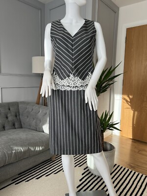 ESCADA Anzug Set Zweiteiler Business Formell Spitze Top 36 & Bleistiftrock 38