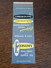 Vintage Matchbook: Economy Blueprint & Supply Co, Los Angeles, CA