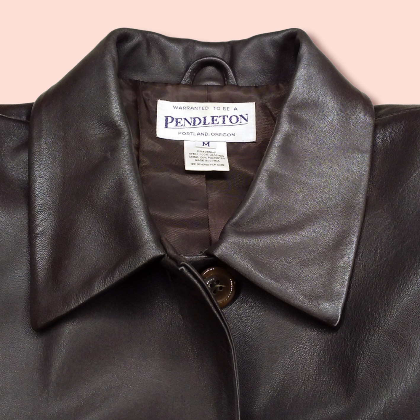 Pendleton Leather Jacket Size Medium Brown Classi… - image 11