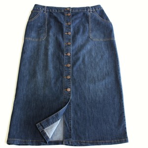 plus size button jean skirt