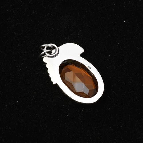 Citrine Gemstone 925 Sterling Silver Handmade Jewelry pendant 1.77" - Picture 4 of 7