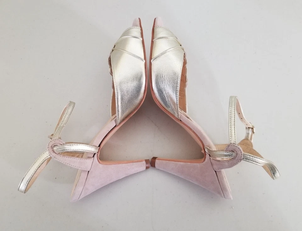 Rachel Simpson BHLDN Aurelia Powder Pink Caramia Heels Size 37 - Image 4 of 4