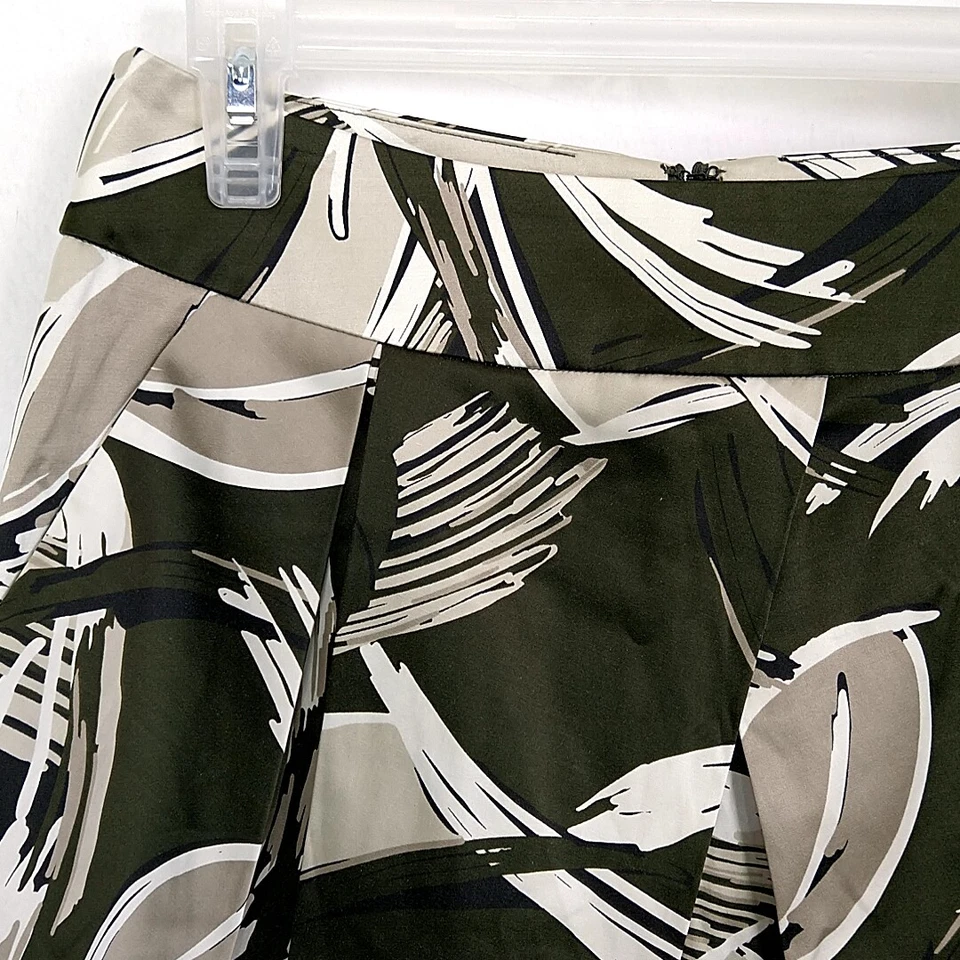 NUEVO CON ETIQUETAS Kenneth Cole Mujer Talla 2 Falda Verde Tostado Floral Línea A Plisada Por encima de la rodilla Foto 2 de 4