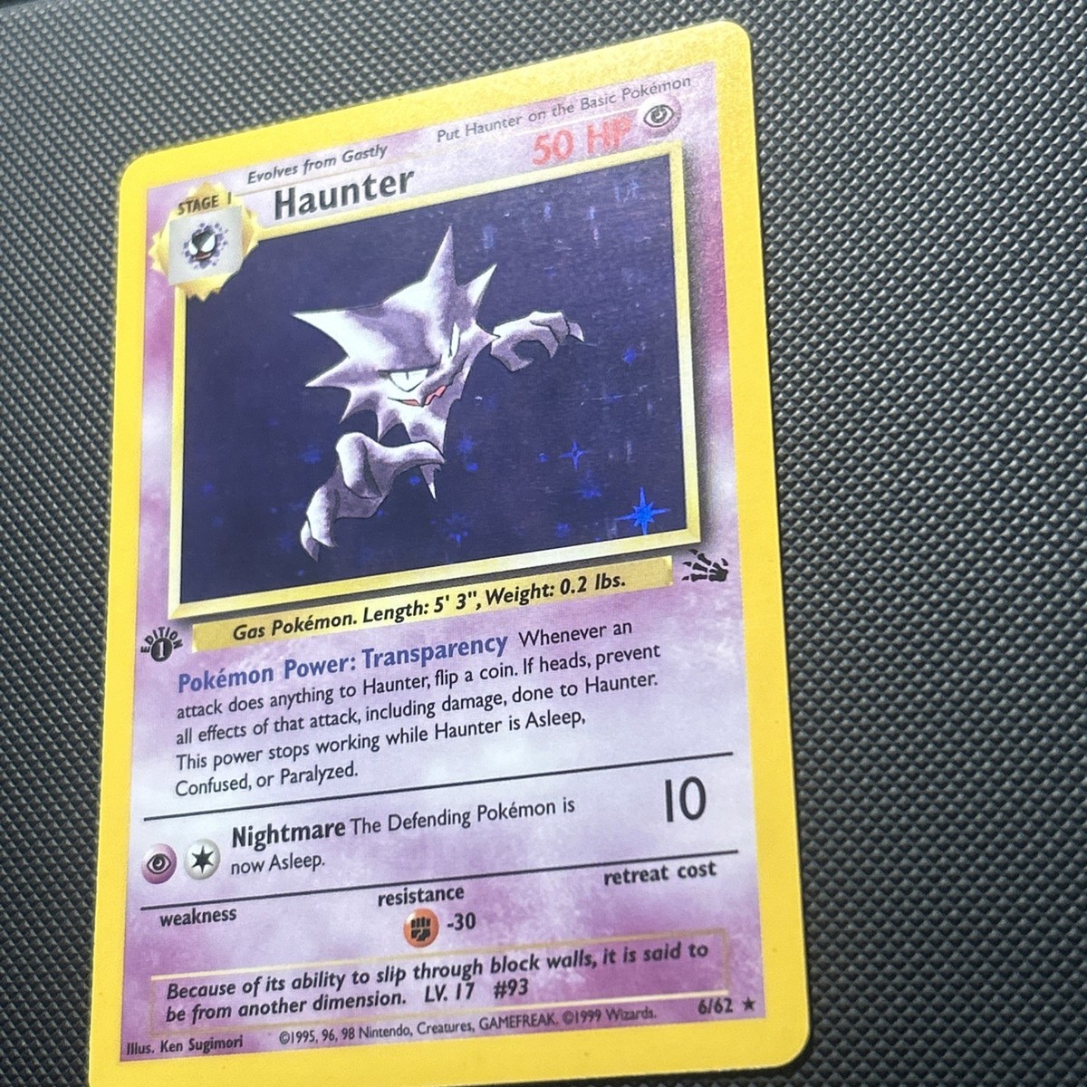 Haunter 6/62 First 1st Edition Holo Pokemon Fossil NM/MT | eBay