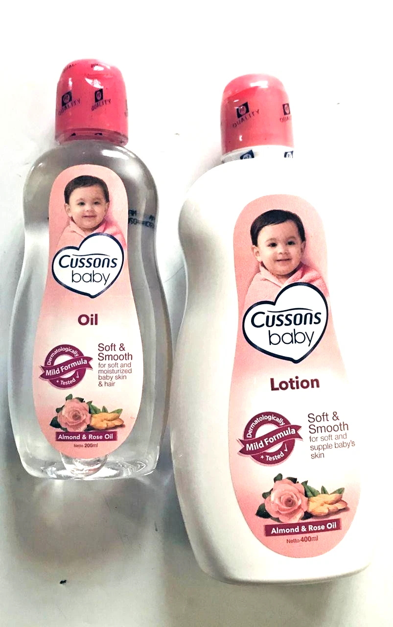 CUSSONS BABY SET OIL 200ML,LOTION 400ML WITH Rose & EXTRACTS OF Almond Oil .
Opens in a new window o