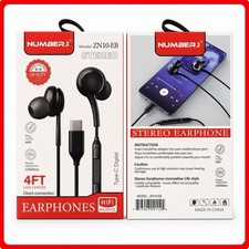 USB-C Wired Earphones with Mic, 4ft Stereo Headphones, New