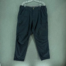 CQR Tactical Pants Mens 38x32 Elastic Waist Navy Blue Ripstop