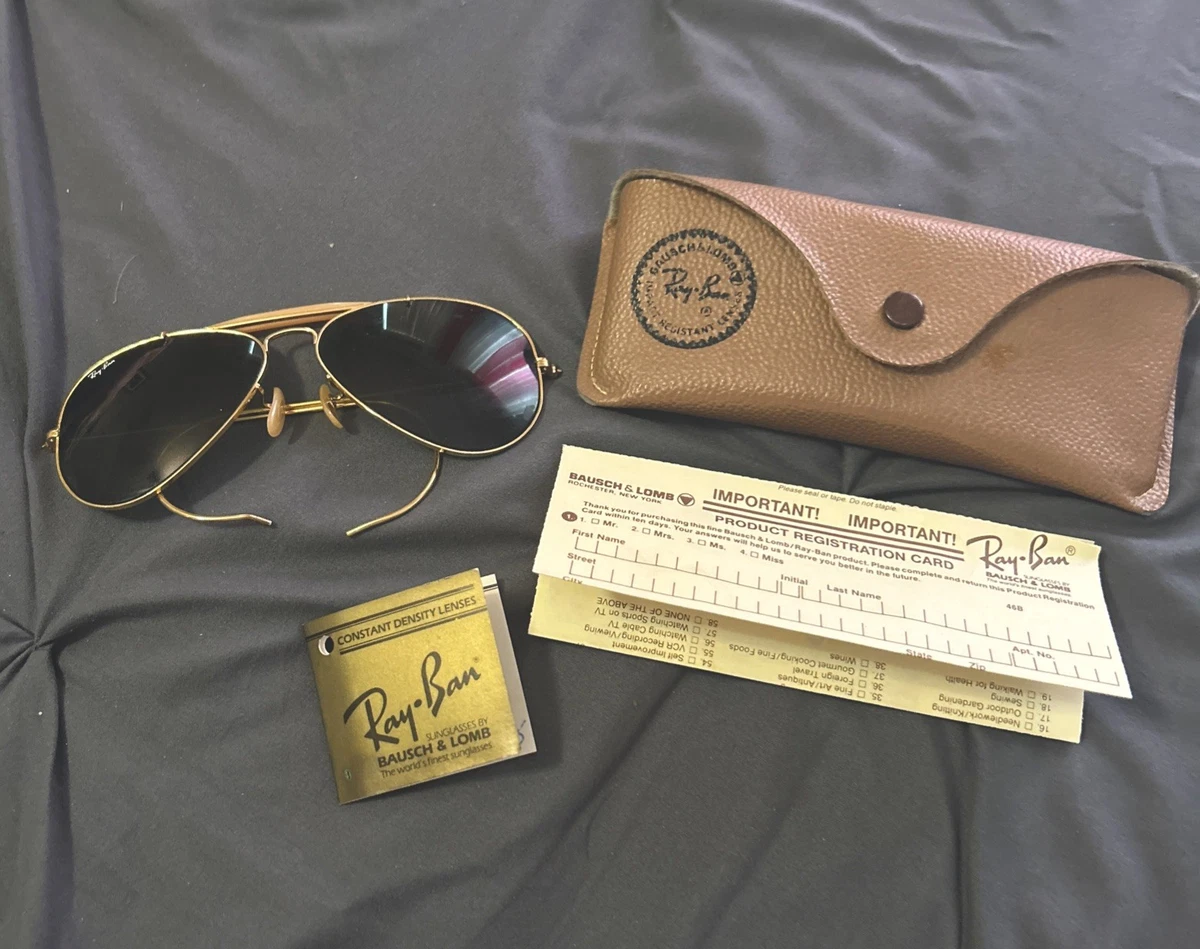 Authentic Vintage 80s RAY-BAN Gold Metal Aviator Sunglasses Small Vintage Ray Ban Shooter Sunglasses, Gold Aviator Goggles  main image 2