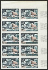 France. ** MNH Yvert 1448a(10). 1965. 25 Cts Multicolor, Block Of Ten. SIN D