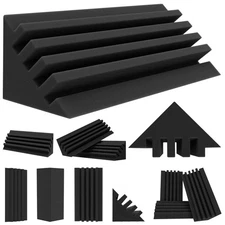 TroyStudio Bass Traps - 12 Pcs 4 X 4 X 12 Inches Dense Thick Studio Bass Foam...