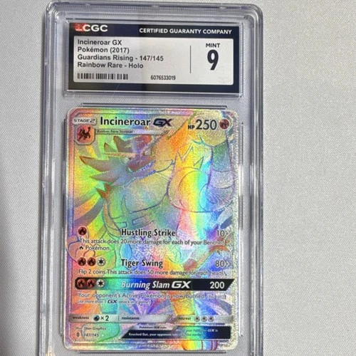 Incineroar GX Pokémon TCG Sm-Guardians Rising 147/145 Secret Rare Holo CGC 9