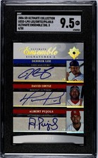 2006 Ultimate Collection Ensemble Signature LEE, ORTIZ, PUJOLS 4/50 Auto SGC 9.5
