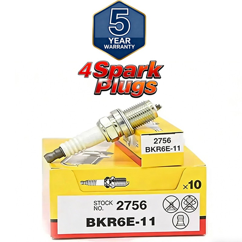 4X NGK V-Power Resistor OEM Power Performance Spark Plugs BKR6E11 # 2756