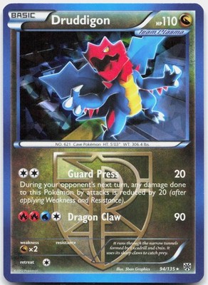 Druddigon (TEAM PLASMA) CRACKED ICE Rare 94/135 NM