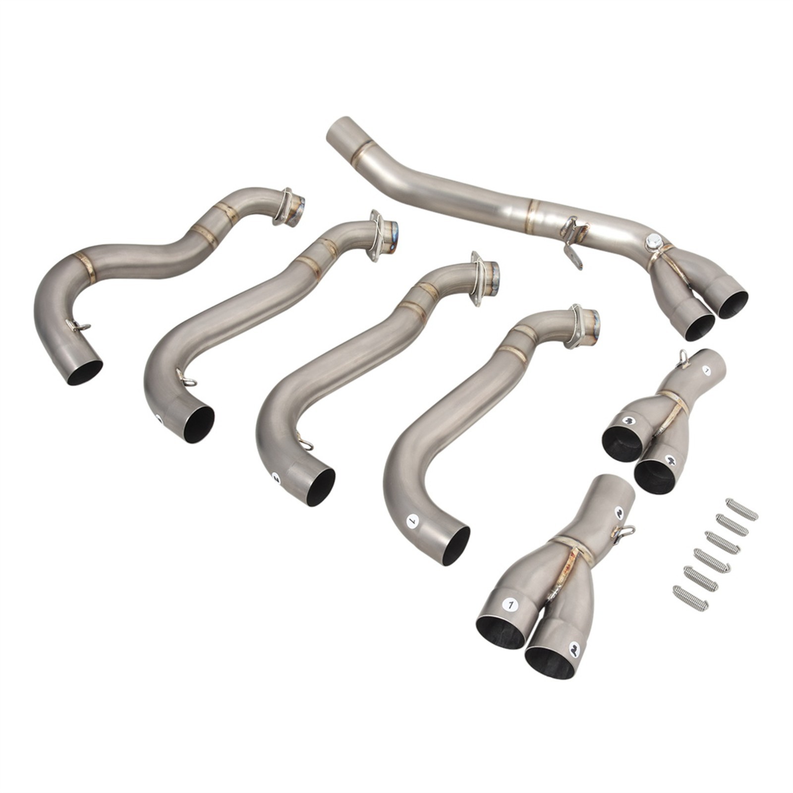 Titanium Slip On Exhaust System Header Link Pipe For Suzuki GSXR1000 2017-2024