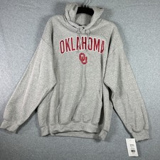 Logo Athletic Oklahoma Sooners Hoodie Men's L Gray Pullover NCAA NWT