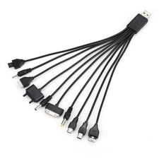 Cable cargador múltiple USB 10 en 1, cable de carga universal de 7,87" para teléfonos inteligentes