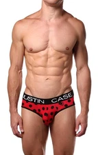 JustinCase Justin Case Red Black Polka Dot Brief Small S