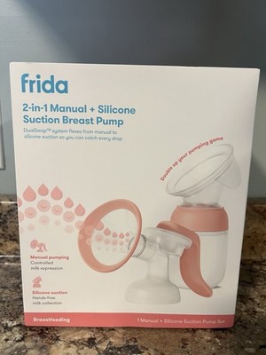 Frida Mom 2-in-1 Breast Pump Manual & Silicone Suction New In Box