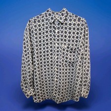 Vgt GUESS Y2K Pearl Button Up Size Medium Men's