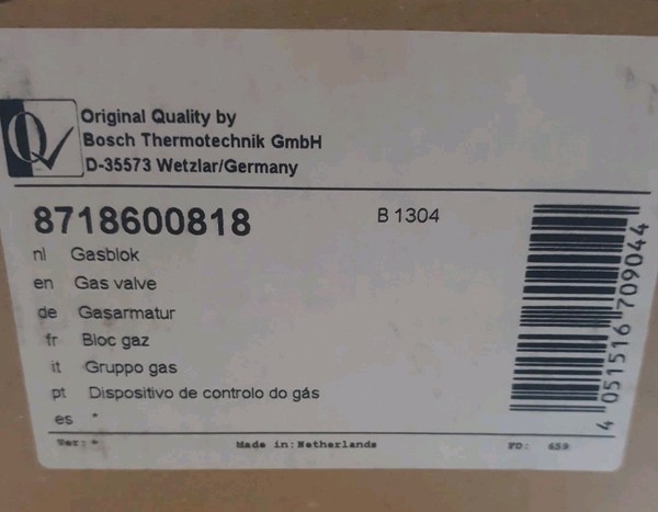 Bosch Nefit 8718600818 Gasarmatur Gasregelblock Trendline HRC30 Neu Versiegelt-image