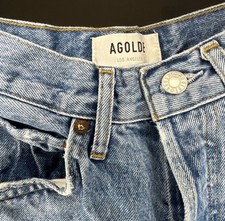 AGOLDE Women’s Jeans Size 22 - High Rise Vintage Skinny Ankle Raw Hem Blue Denim