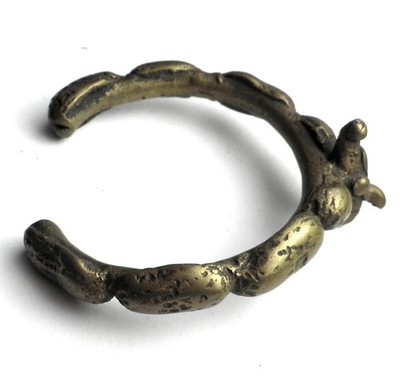 Antique Nodular African Brass Manilla Currency, Rare Segmented-Bird Design. BB22