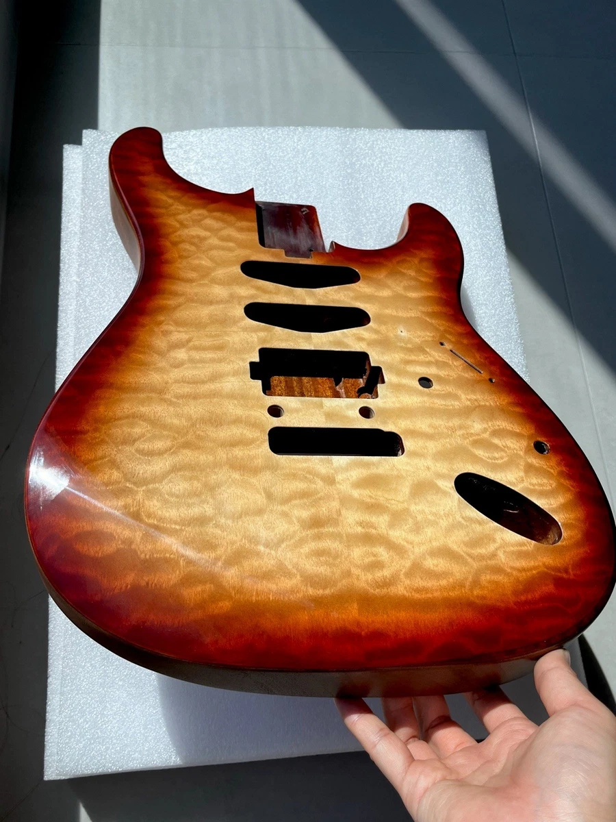 AAAAA Sunburst Water Ripple Mahogany HSH Electric Guitar Body Vibrato system