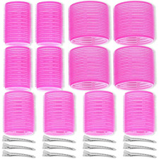 Self Grip Hair Rollers Curlers Set - 24 Pieces with 3 Sizes 4 Jumbo, 4 Large, 4