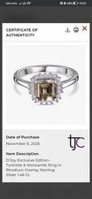 1ct turkizite and moissanite silver ring
