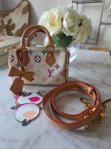 Louis Vuitton X Takashi Murakami Monogram Multicolor Nano Speedy Mini Bag Charm