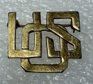 Vintage WWII US Military USO Pin Sterling Gold Plated
